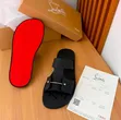 Christian Louboutin Slippers - Black Leather - 2