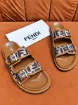 Fendi FF Brown Leather Double-Buckle Sandals - 2