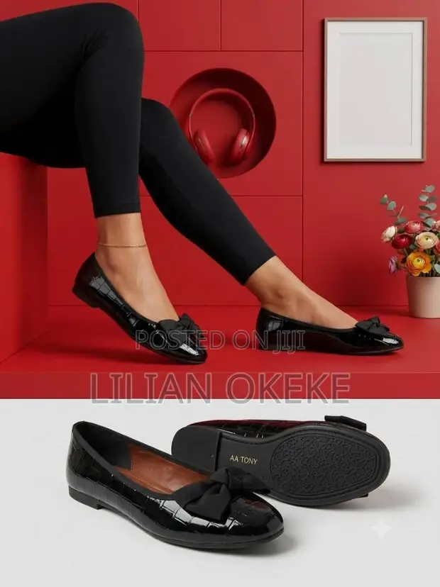 New Look Women's Black Animal Print Flat Shoes - 1