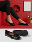 New Look Women's Black Animal Print Flat Shoes - 1