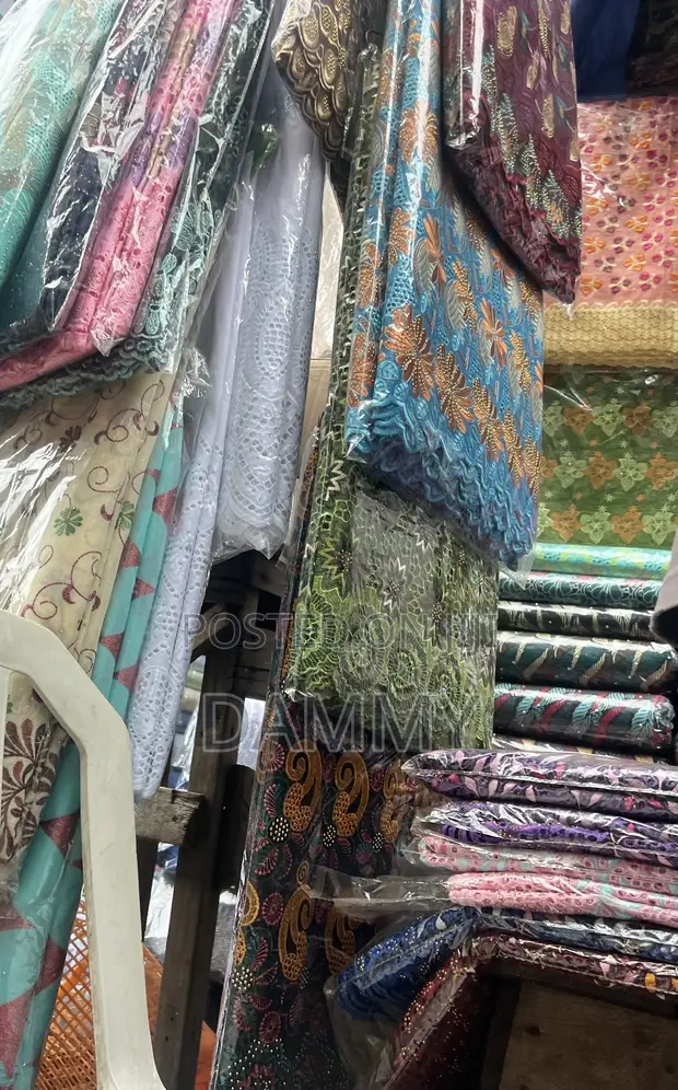Vibrant Outdoor Fabric Stall - 1