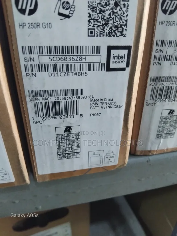 New HP 250 G10 Laptop: Intel Core i3, 8GB RAM, 512GB SSD - 1