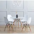 Modern Round Dining Set - Black Table & 4 Chairs - 2