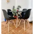 Modern Round Dining Set - Black Table & 4 Chairs - 3