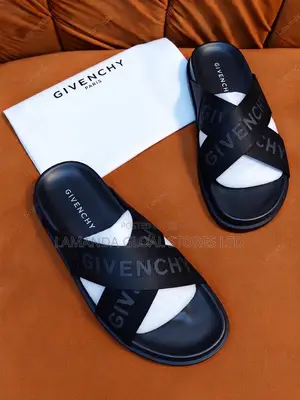 Givenchy Crisscross Logo Strap Slide Sandals