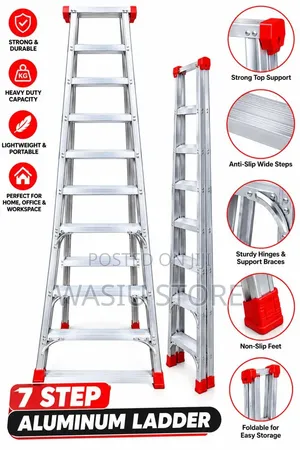 7-Step Double-Sided Aluminum Folding Ladder