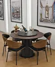 Modern Round Dining Set with 6 Chairs - 2