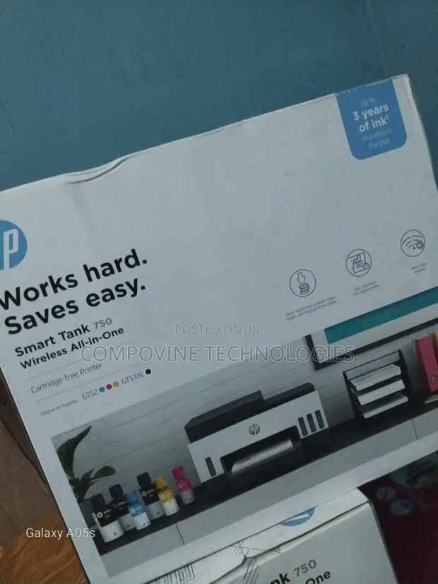 HP Smart Tank 750 Printer Mai Aiki Guda Daya Mara Wayar Salula - 1
