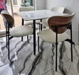 Modern 4-Seater Dining Set - Marble Pattern Tabletop - 2
