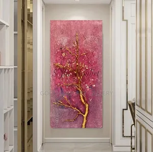 Luxury Pink Gold Textured Wall Art