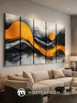 5 Panel Abstract Canvas Wall Art - 1