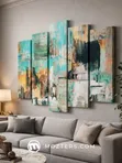 5 Panel Abstract Canvas Wall Art - 2