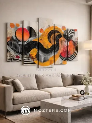 5 Panel Abstract Canvas Wall Art