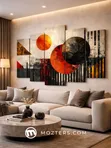 5 Panel Abstract Canvas Wall Art - 4