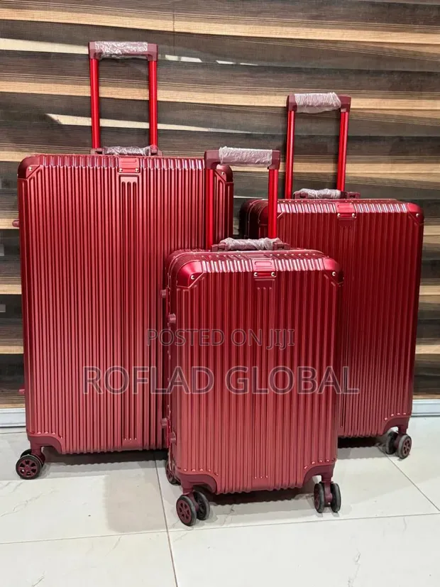 3 Set Aluminum Luggage Box - Wine - 1