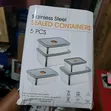 5PCs Bakin Karfe Na Ajiye Abinci Set - 4