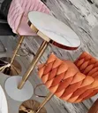 Modern Luxury Faux-Marble Bar Table Set - 2