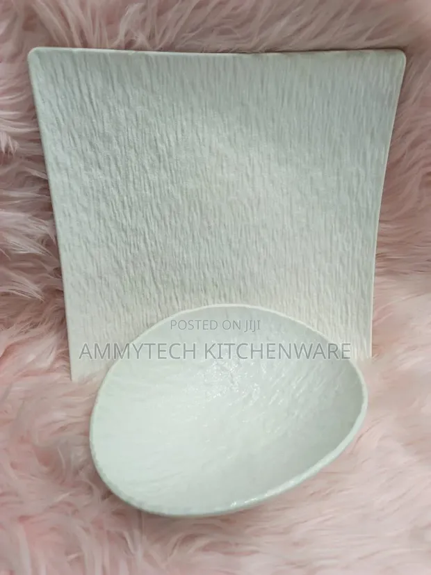 Classic White Ceramic Dinner Plates & Bowls (12pcs) - 1