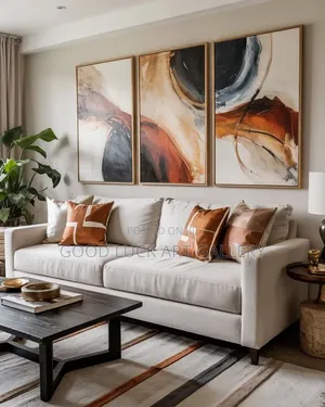 Large Abstract Triptych Canvas Wall Art