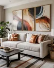 Large Abstract Triptych Canvas Wall Art - 2