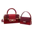 Swiss Polo Women's Handbag Set - Coffee Brown - 1