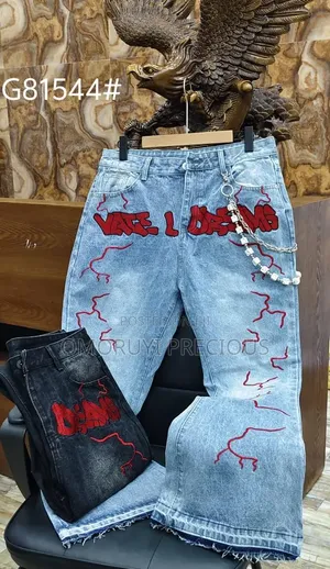 Louis Vuitton Baggy Jeans - Na Maza Blue Cotton