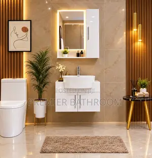 White Hanging Wash Hand Basin with Mirror