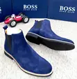 BOSS Navy Blue Suede Chelsea Boots - 2