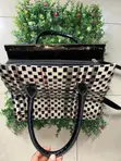 Classy Checkered Patent Designer Inspired Bag - 1