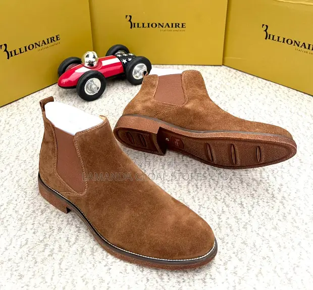 Billionaire Italian Couture Tan Suede Chelsea Boots - 1