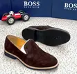 BOSS Brown Suede Slip-on Loafers - 2