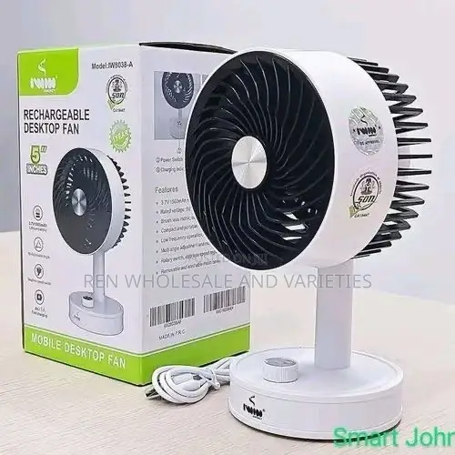 Iwin High-Power Solar/AC Rechargeable Fan - 1