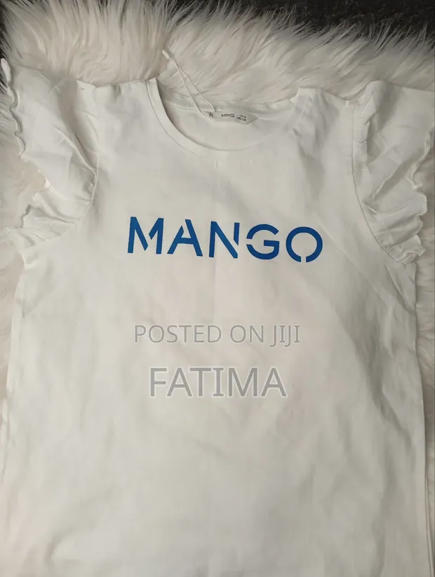 Mango Flutter Sleeve Girls Top - White - 1