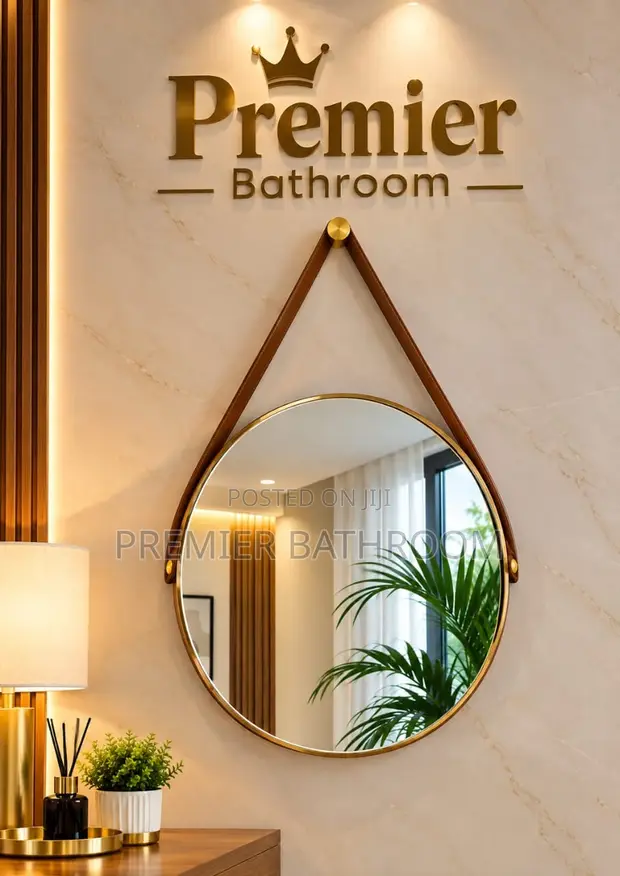 Round Mirror Without Light - Gold Finish (60cm) - 1