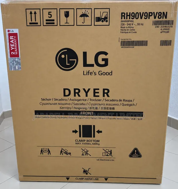LG 9KG Dual Inverter Heat Pump Dryer - RH90V9PV8N - Brand New - 1