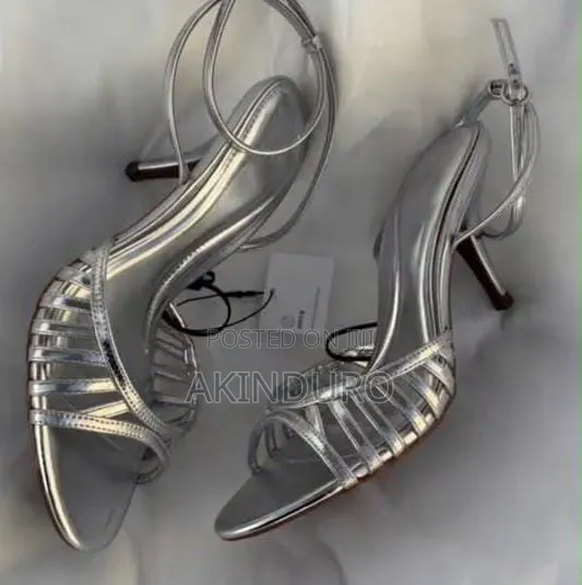 Zara Inspired Strappy Ankle Heels - Black, Gold, Silver, Wine - 1