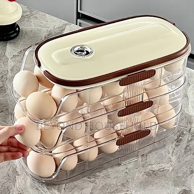 Multi-Layer Auto Rolling Egg Holder Dispenser for Fridge - 1