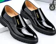 Luxury Black Patent Leather Slip-On Dress Shoes for Men - 2