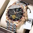 Poedagar Chain Chronograph Waterproof Agogo - 4