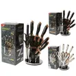 9-Piece Stainless Steel Knife Set - Rose Gold Marble - 1
