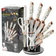 9-Piece Stainless Steel Knife Set - Rose Gold Marble - 3