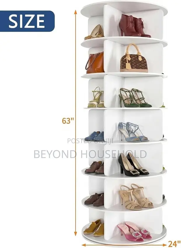 360 Degree Rotating Shoe Bag Organizer Tower - 1