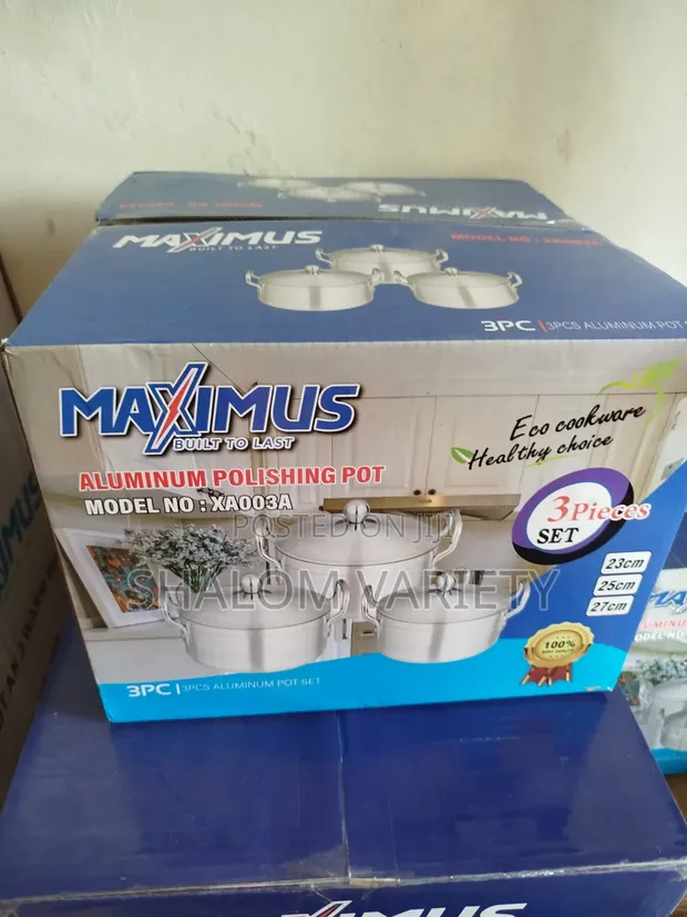 3pcs Quality Aluminium Polish Pot Set - 1
