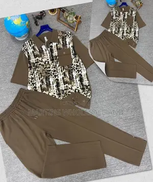 Zara Men's Brown Half-Zip Polo & Trousers Set