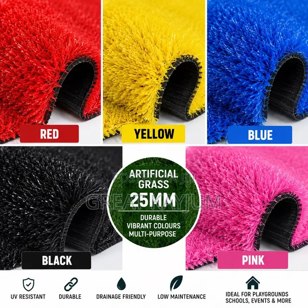 25mm Artificial Grass - Vibrant Colors - 1