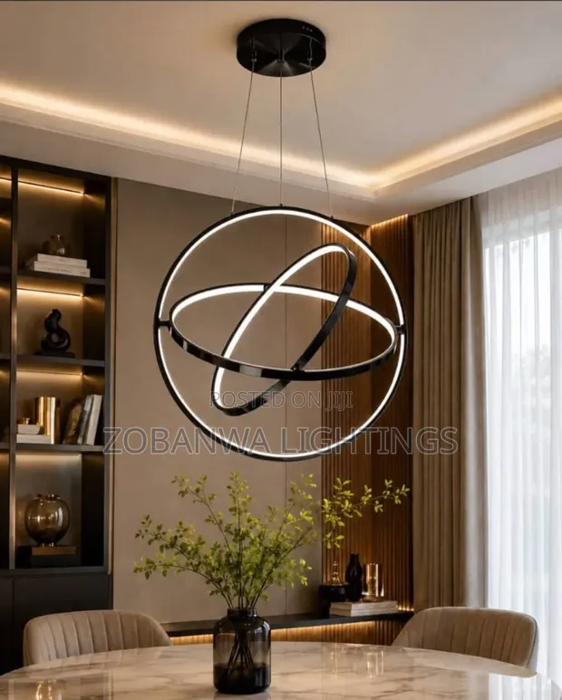 Modern LED Pendant Lamp Rings Circle Ceiling Chandelier - 1