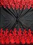 Nolita Lace Mesh Embroidered Sample Fabric - Black - 2