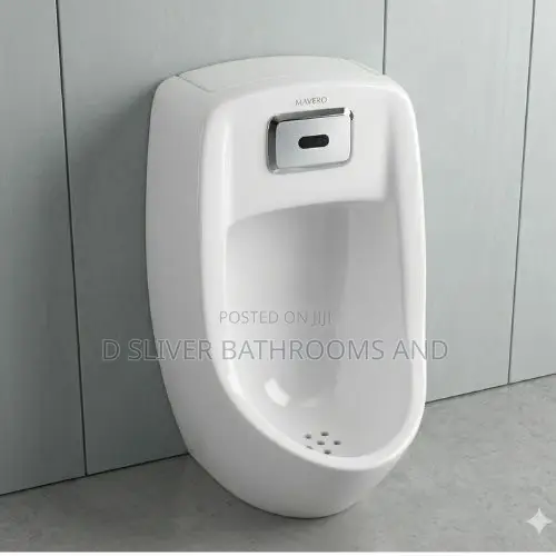 Navero White Wall-Hung Ceramic Male Urinal Bowl with Sensor - 1