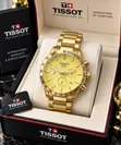Gold-Tone Chronograph Tissot Wristwatch - New Edition - 1