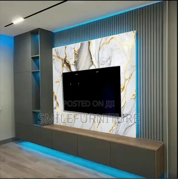 Home Interiors Modern TV Console with Shelves & Drawers - 1